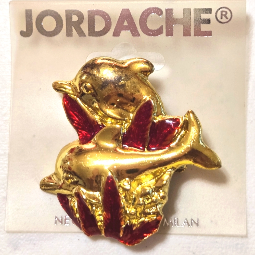 *261B772 Jordache Dolphins Brooch/pin